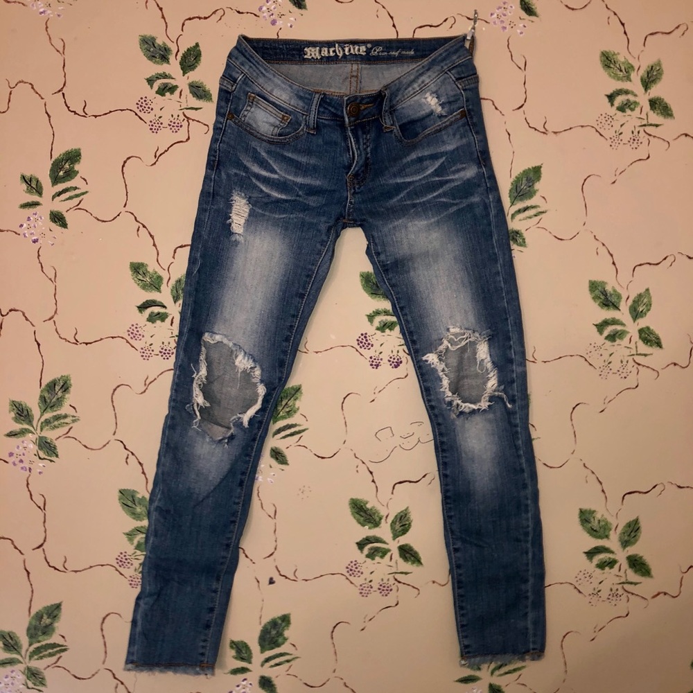 *SOLD* Machine low rise ripped jeans